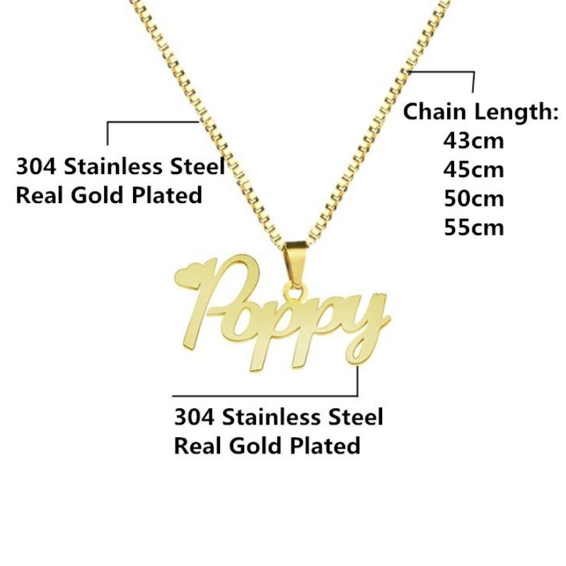 Charming Personalized Name Necklace | Gold Plated Stainless Steel, Elegant 4