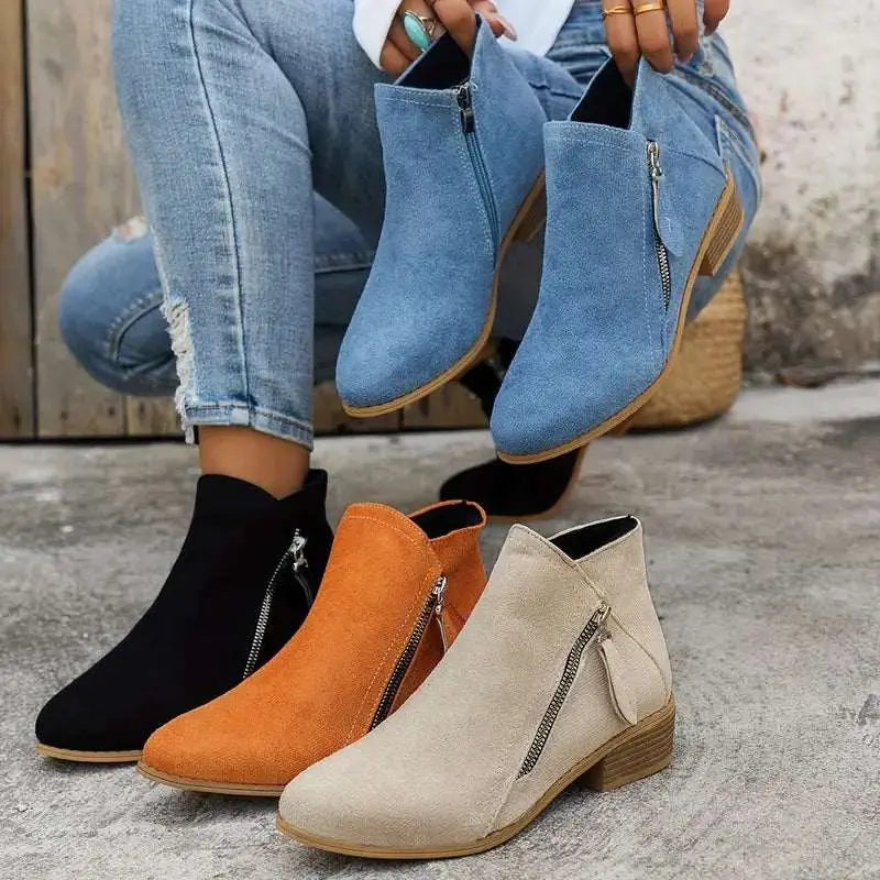 Chic Black Ankle Boots Women | Ergonomic Comfort Design, Casual Style 6