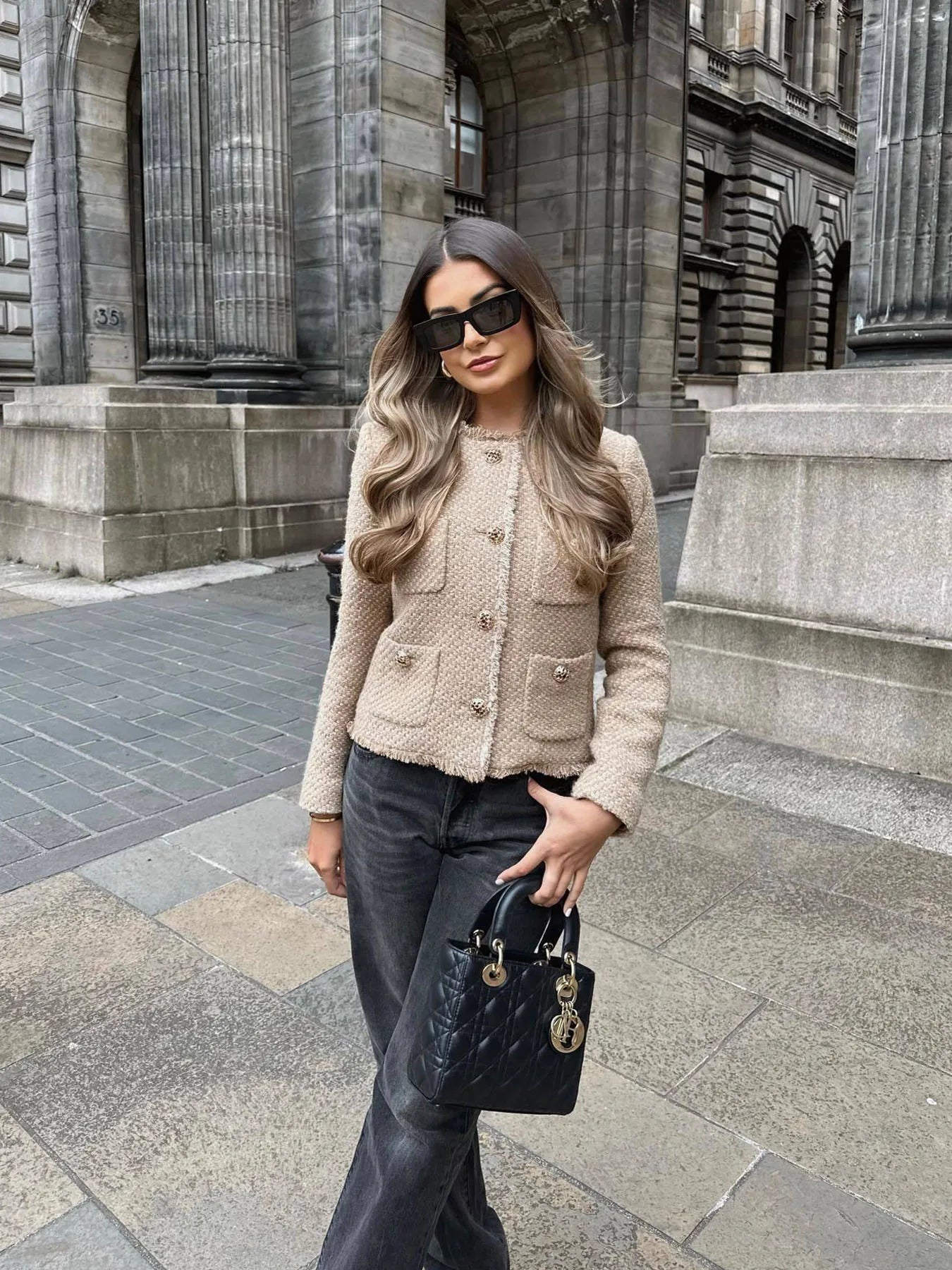 Cropped Tweed Blazer for Women | Classic Tailored Fit, Versatile Style 5