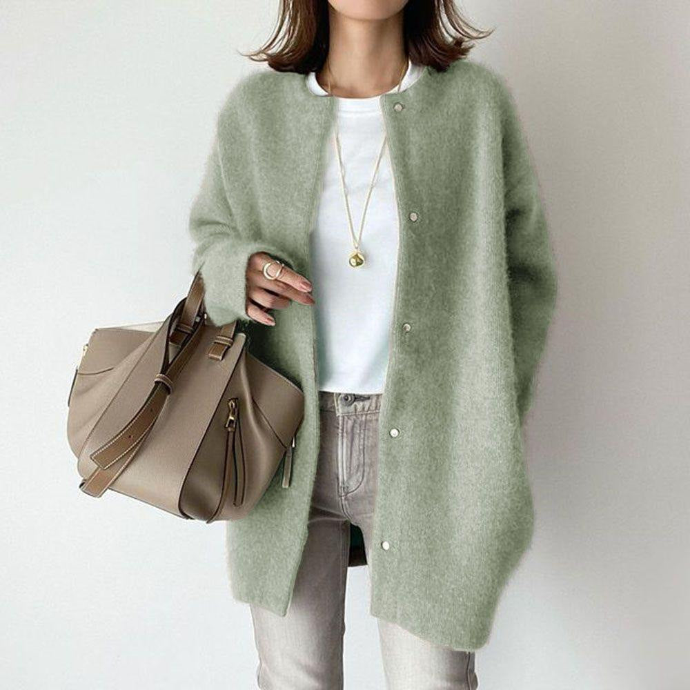 Luxe Wool Cardigan | Soft Wool and Suede Blend, Relaxed Fit for Women 4