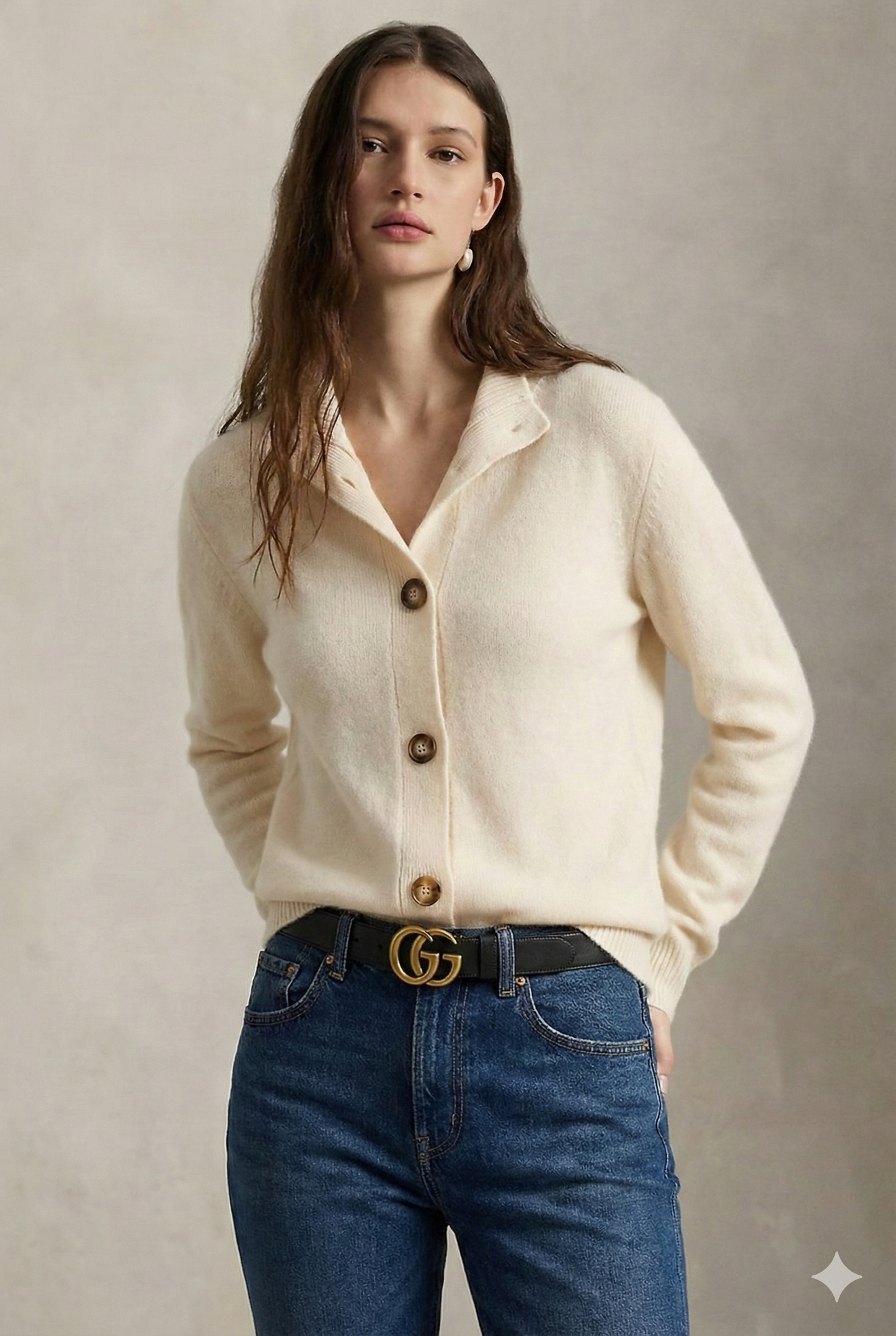 Madison Avenue Long Cardigan for Women | Soft Merino Blend with Bold Buttons 10