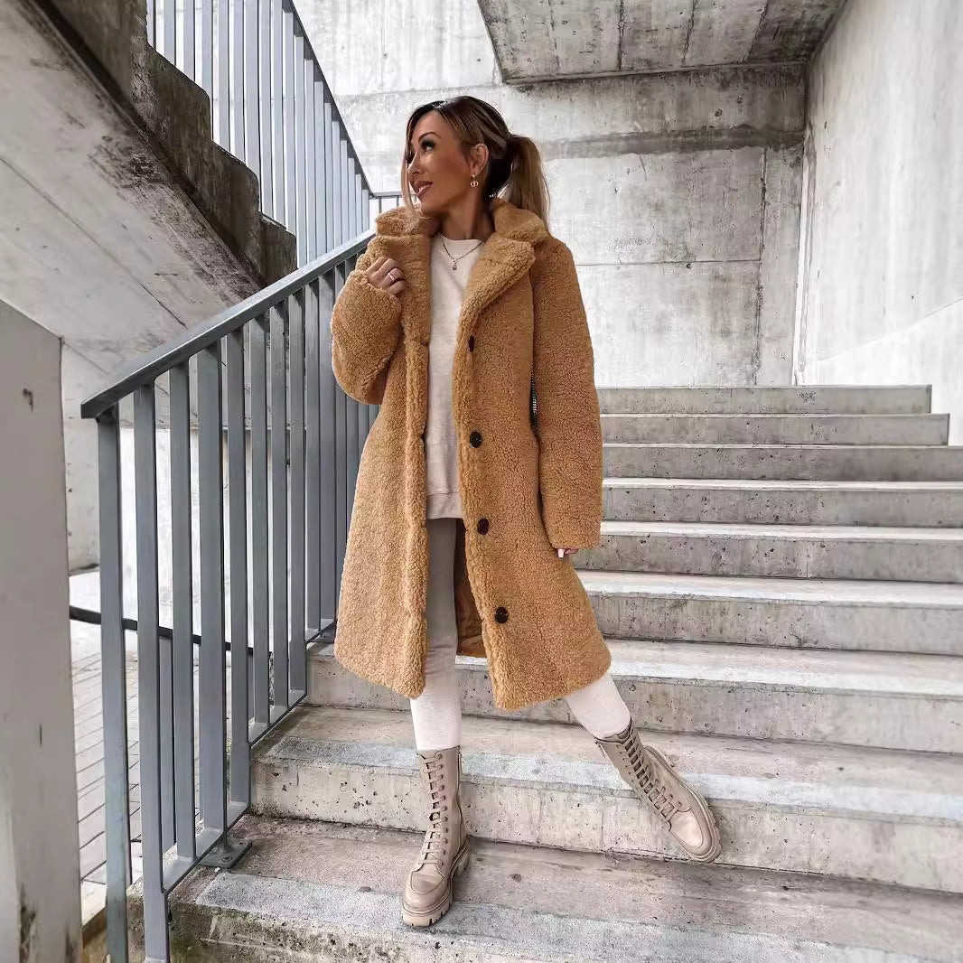 Sam – Long Teddy Wool-Blend Coat | Winter Must-Have