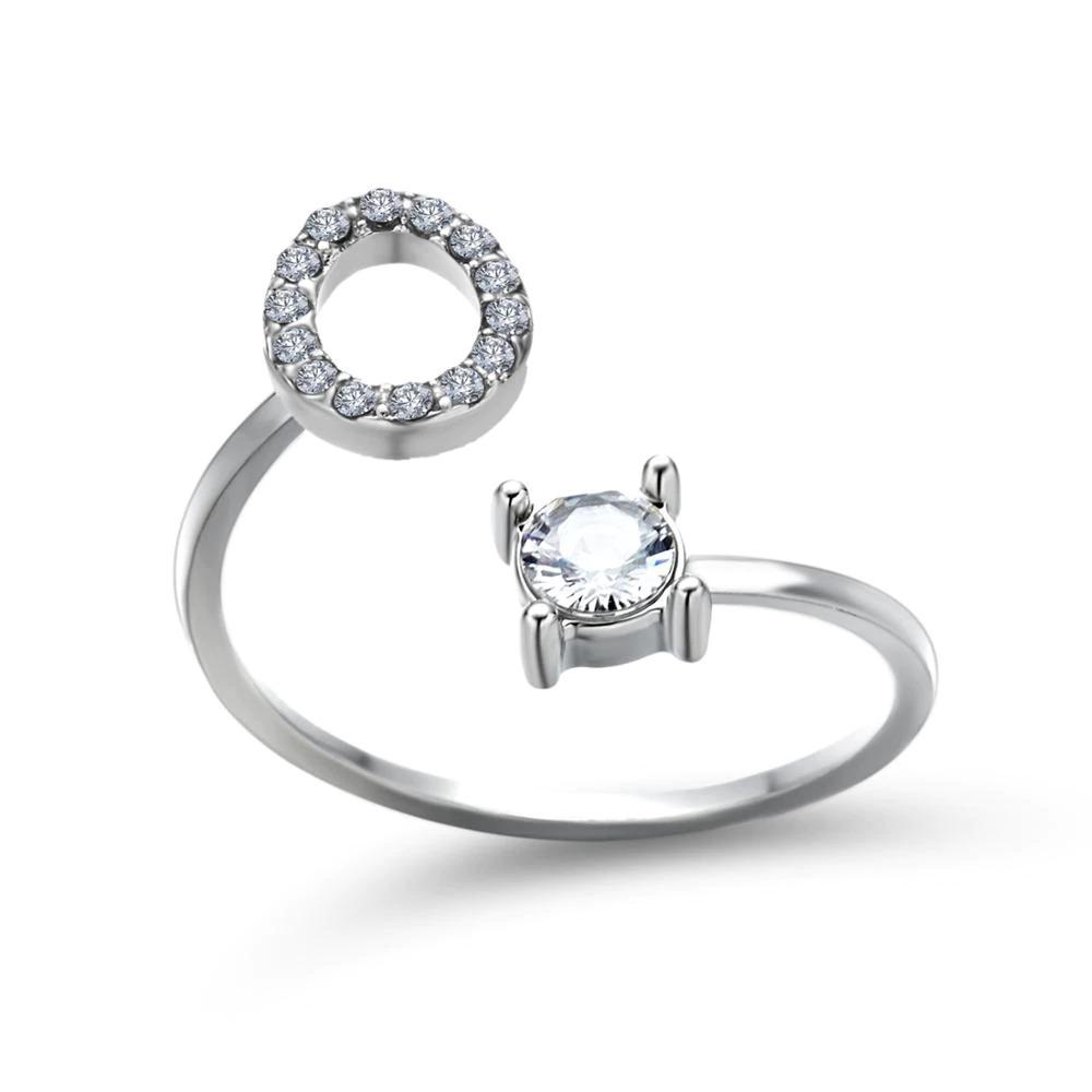 Personalized Initial Ring for Women | Adjustable with Rhinestones 31