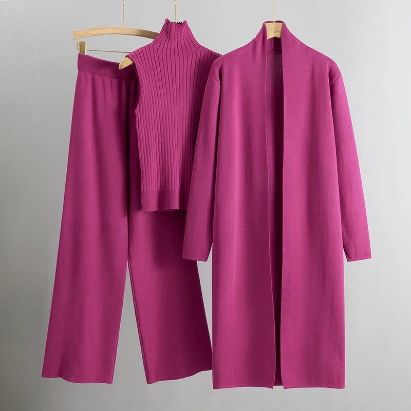 Vicenza Women's Set | Open-Stitch Cardigan & Wide-Leg Pants Loungewear 3