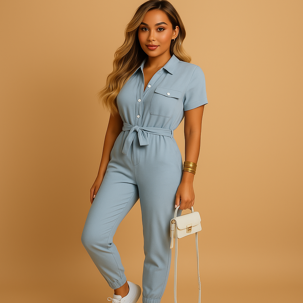 Women's Tailored Jumpsuit | Elegant Button Design 10