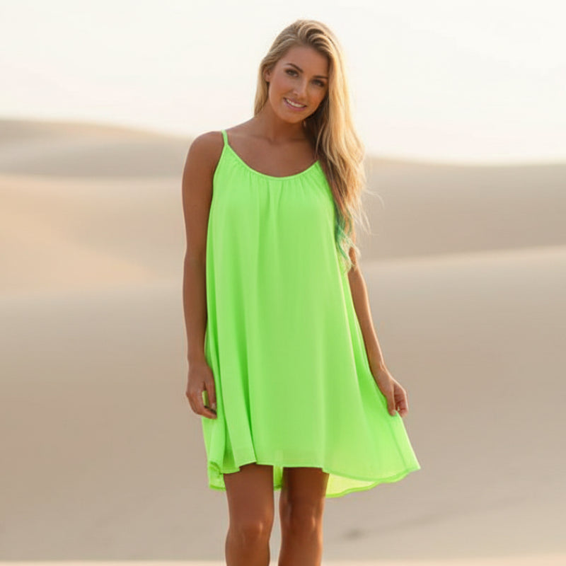 Women's bohemian polyester mini dress | Sleeveless summer beach cover-up 6