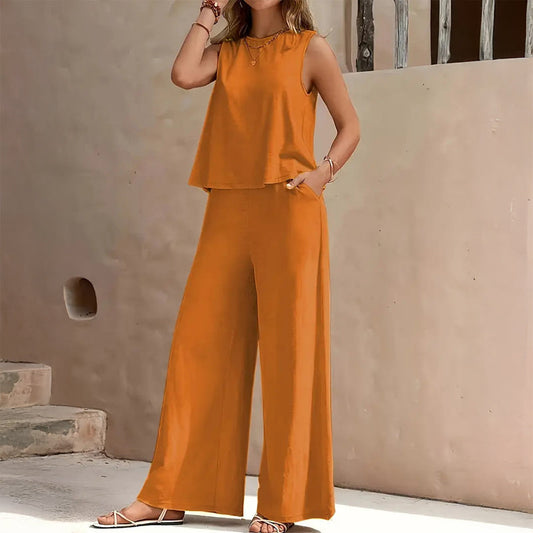 Women's breathable cotton blend 2-piece set | Relaxed summer outfit 1