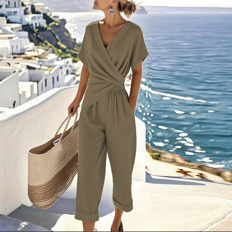 Women's breathable wrap two-piece set | Stylish summer outfit