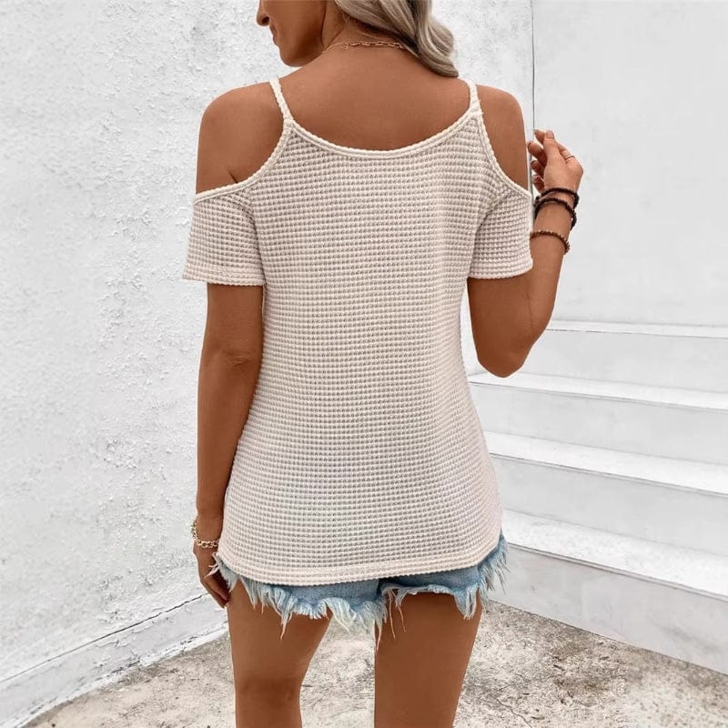 Women's cotton blend off-the-shoulder crochet knit top | Breezy summer blouse 2