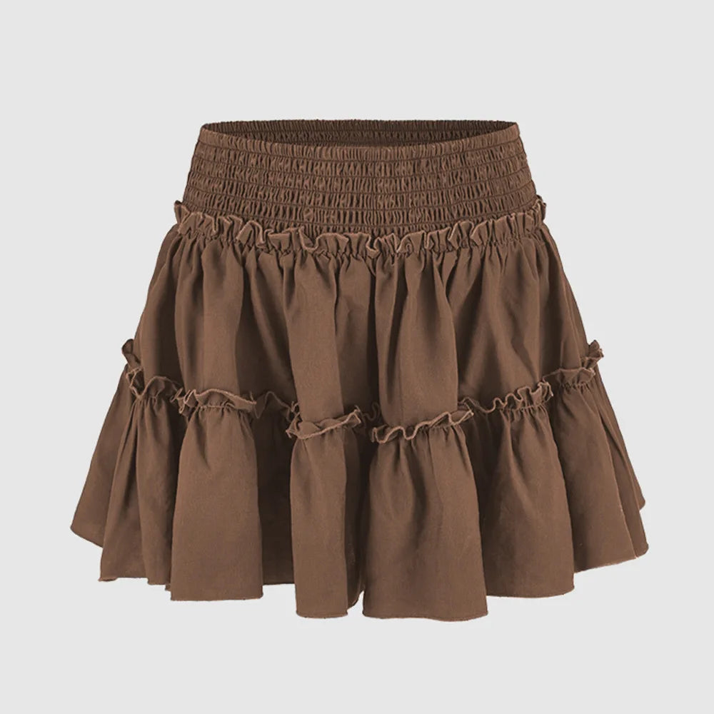 Women's leopard print skort | Playful ruffle design with built-in shorts for summer outings 13