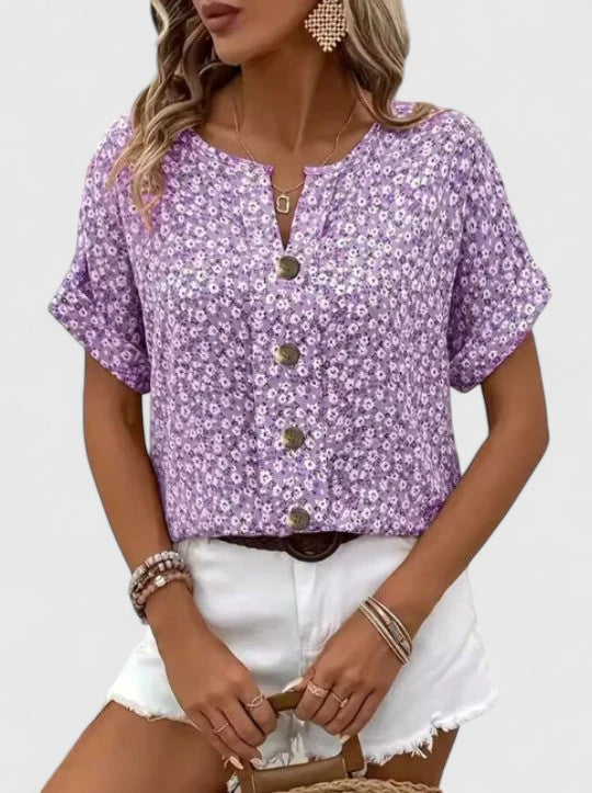 Women's lightweight floral summer top | Casual going out blouse with loose fit 2