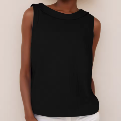 Women's lightweight sleeveless tank top | Elegant summer blouse with rolled collar 7
