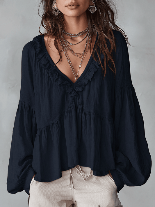 Women's lightweight white blouse | Vintage-inspired ruffle summer top 1