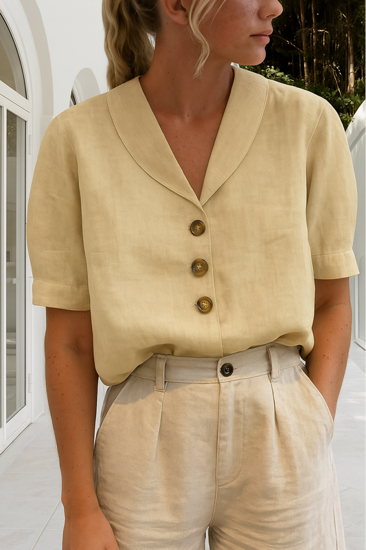 Women's lightweight wrap blouse | Elegant summer top for casual and professional wear 1