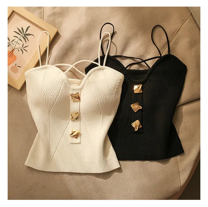 Women's ribbed cotton camisole | Elegant structured corset top 8