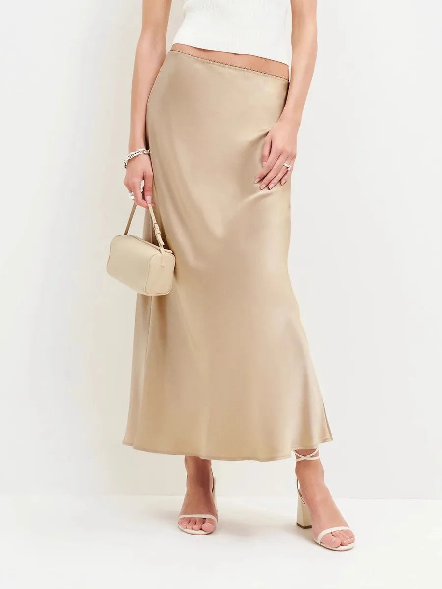 Women's satin midi skirt | Elegant spring evening wear 3