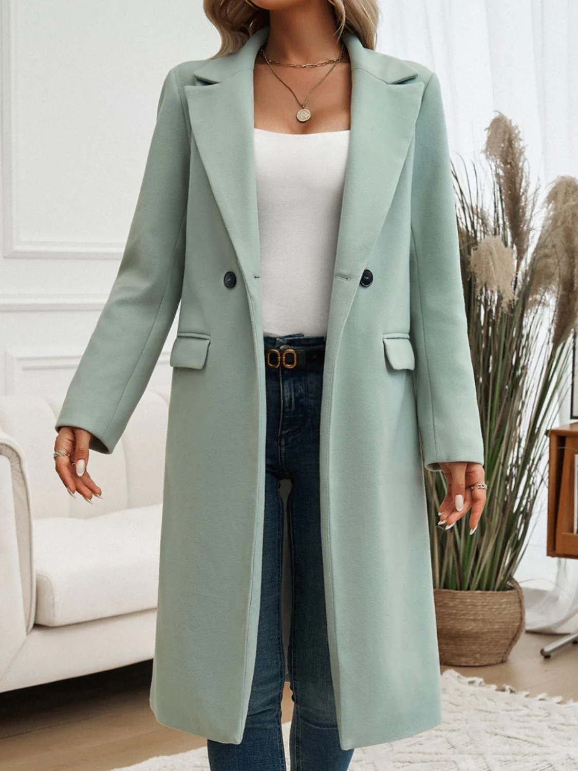 Dakota | Long Wool-Blend Double-Breasted Coat