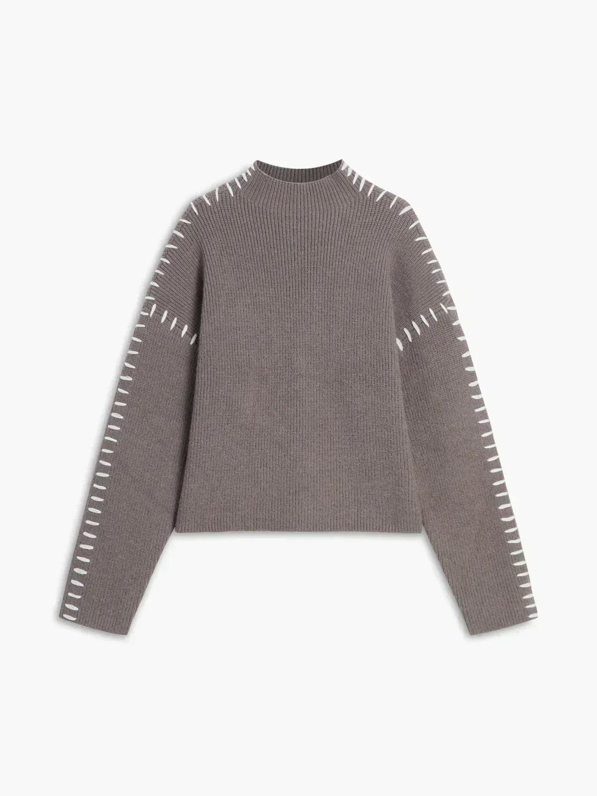Juno Oversized Mock Neck in Green – Women’s Sweater