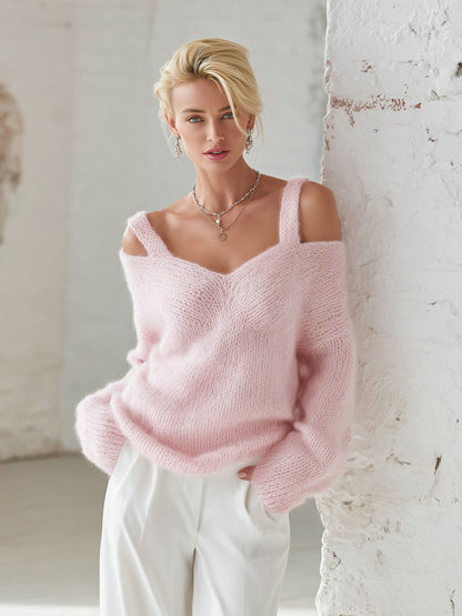 Liora Dual-Strap Knit in Pink – Women’s Sweater