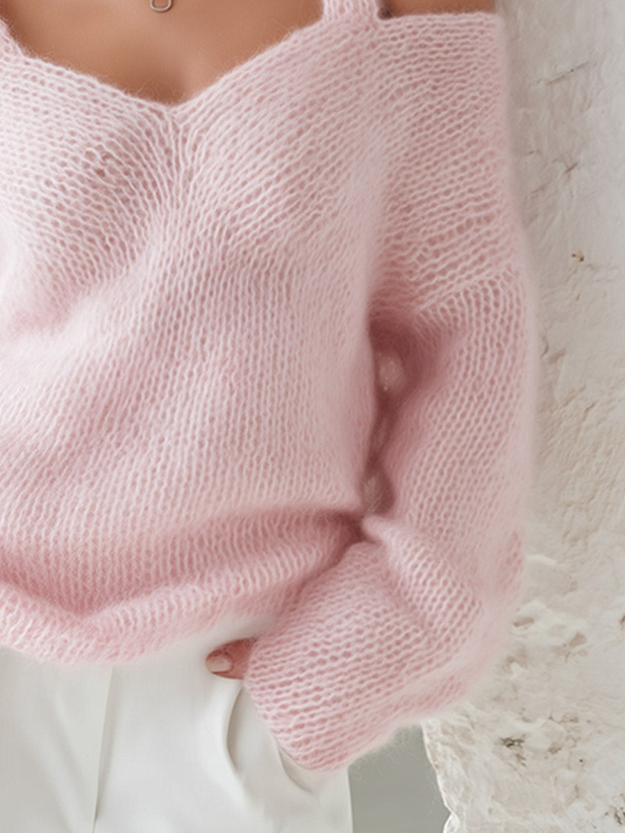 Liora Dual-Strap Knit in Pink – Women’s Sweater