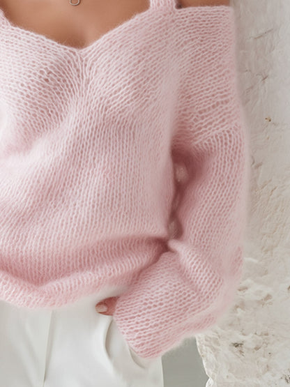 Liora Dual-Strap Knit in Pink – Women’s Sweater
