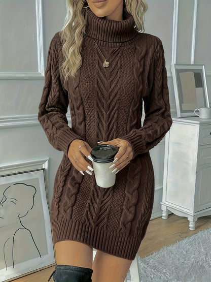 Margaux Ribbed Cable Knit in Red – Women's Midi Dress