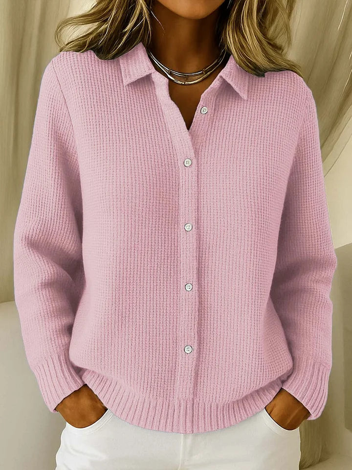 Loes Longline Button-Front in Blue – Women's Cardigan