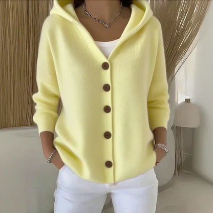 Zoé | Weiche Strickjacke mit Kapuze