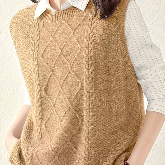 Wilhelmina sweater vest in yellowish-brown