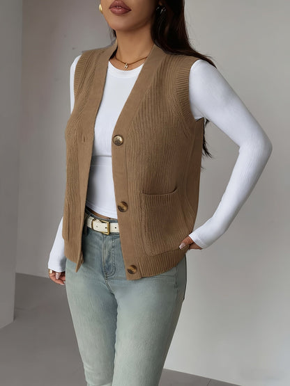 Perpetua sweater vest in yellowish-brown