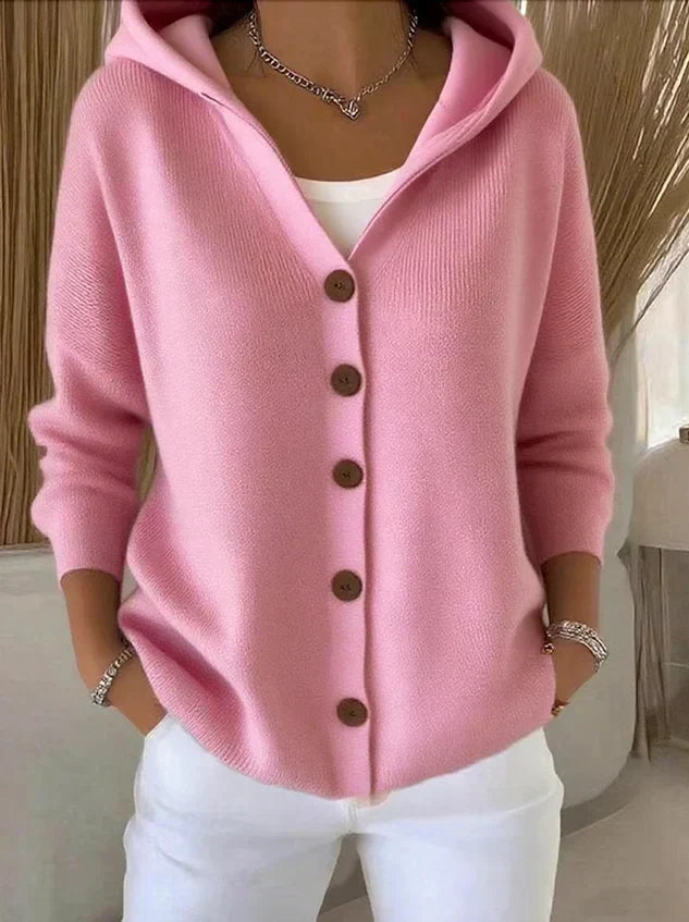 Zoé | Weiche Strickjacke mit Kapuze