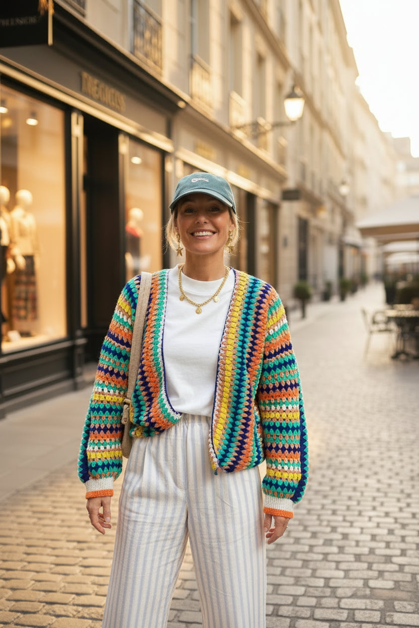 Anouk | Rainbow Stripe Cardigan