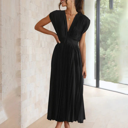 Serena | Plissiertes Abendkleid mit offener Rückenpartie