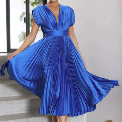 Serena | Plissiertes Abendkleid mit offener Rückenpartie