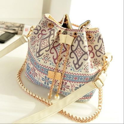 Bohemian Pastel Bucket Bag | Durable Canvas, Versatile Design 0