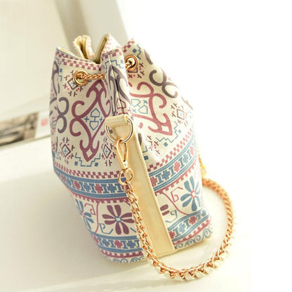 Bohemian Pastel Bucket Bag | Durable Canvas, Versatile Design 1