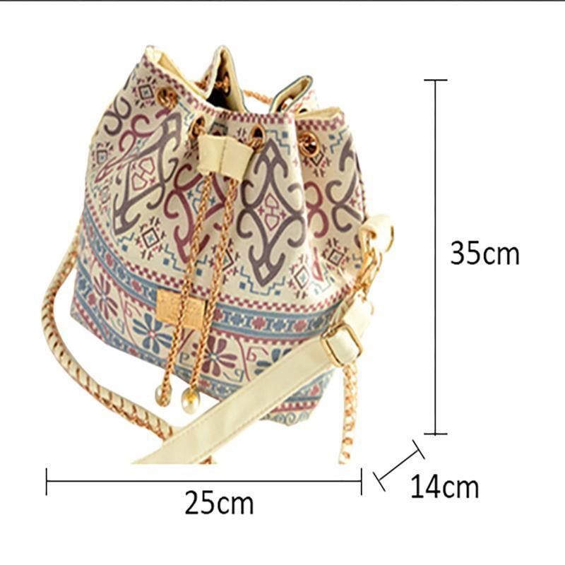 Bohemian Pastel Bucket Bag | Durable Canvas, Versatile Design 5