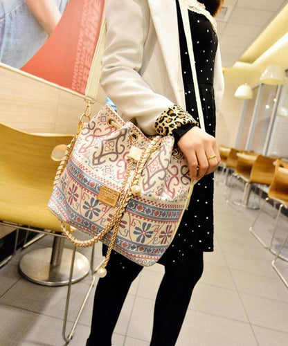 Bohemian Pastel Bucket Bag | Durable Canvas, Versatile Design 8
