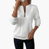 Freya | Cable Knit Pullover Sweater | Front Zipper, Long Sleeve