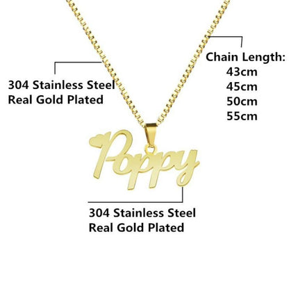 Charming Personalized Name Necklace | Gold Plated Stainless Steel, Elegant 4