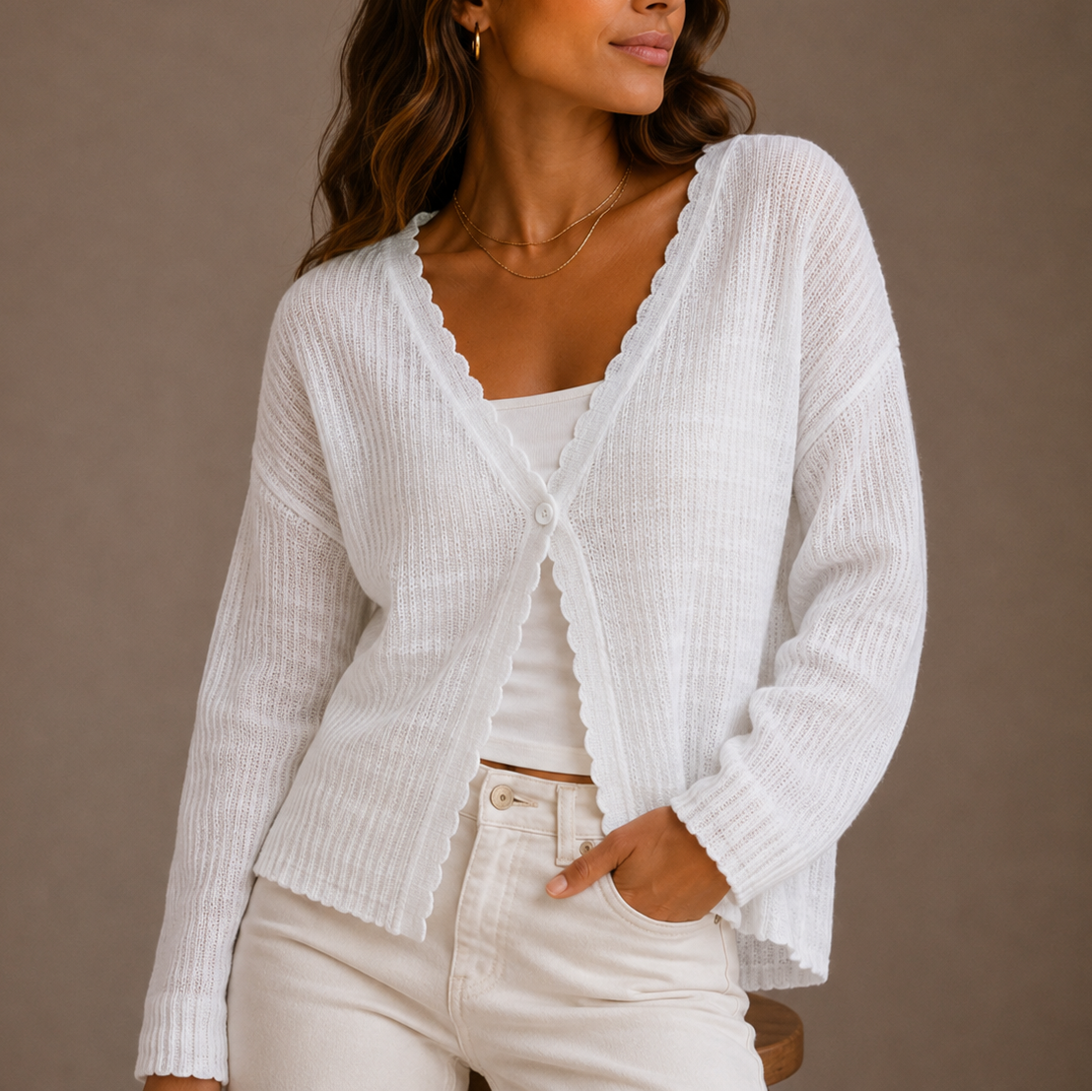 Marit V-Neck Lightweight in Blue – Women's Cardigan