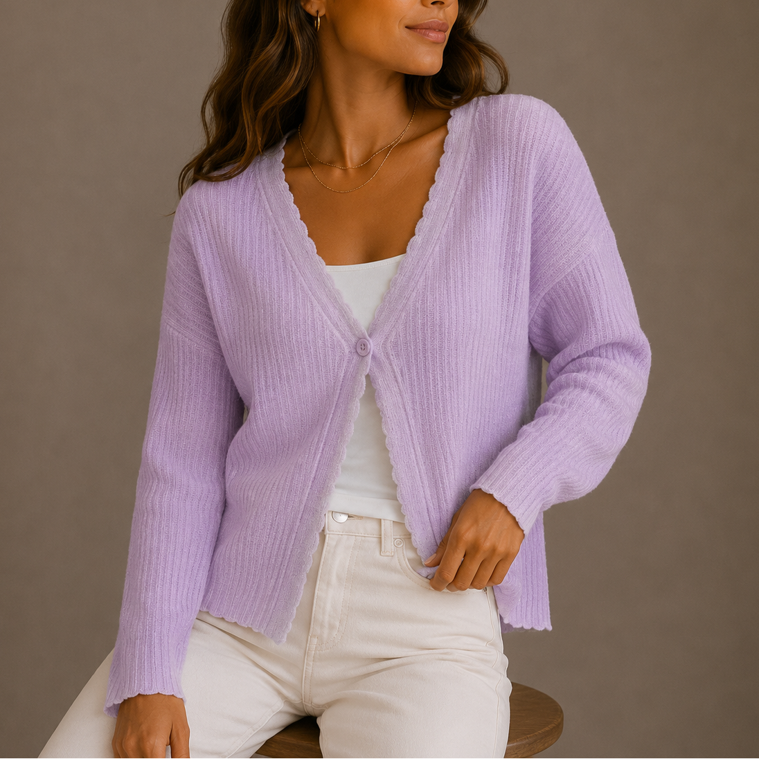 Marit V-Neck Lightweight in Blue – Women's Cardigan