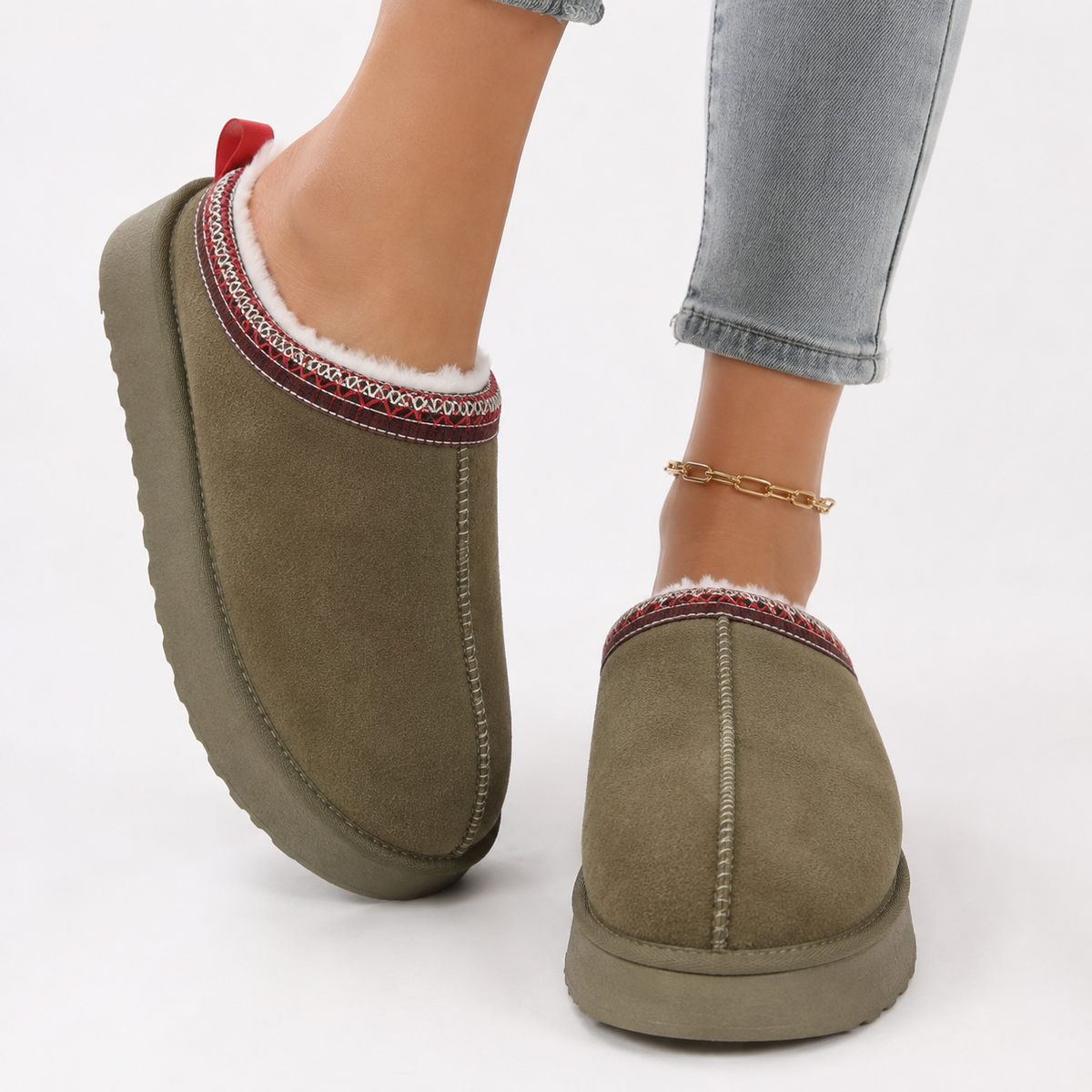 Elowen | Fur-Lined Slip-On Winter Slippers