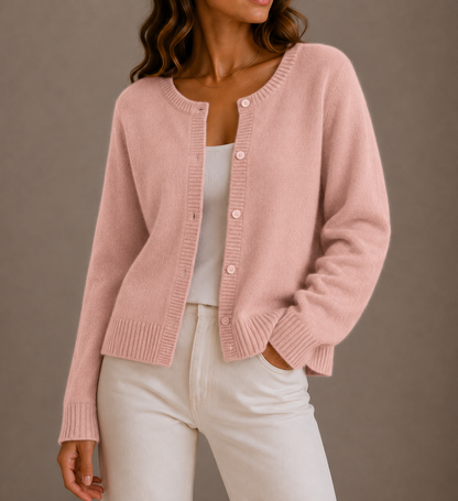 Fenna Round Neck Button-Up in Black – Women's Cardigan