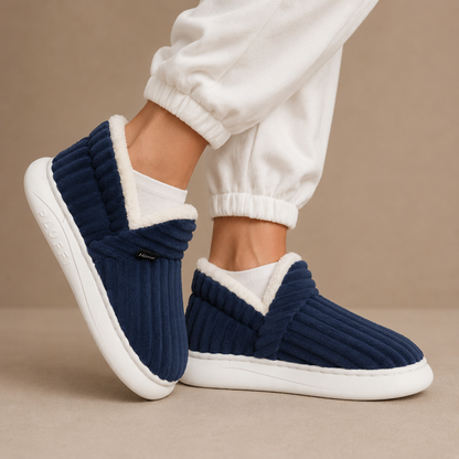 Sable | Fleece-Lined Ribbed Winter Slippers