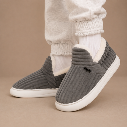 Sable | Fleece-Lined Ribbed Winter Slippers