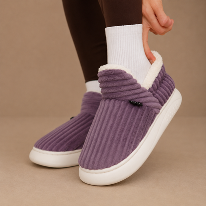 Sable | Fleece-Lined Ribbed Winter Slippers