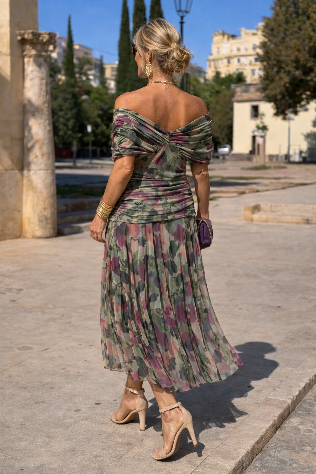 Lorelei Wrap V-Neck Chiffon in Dark Green – Women's Maxi Dress
