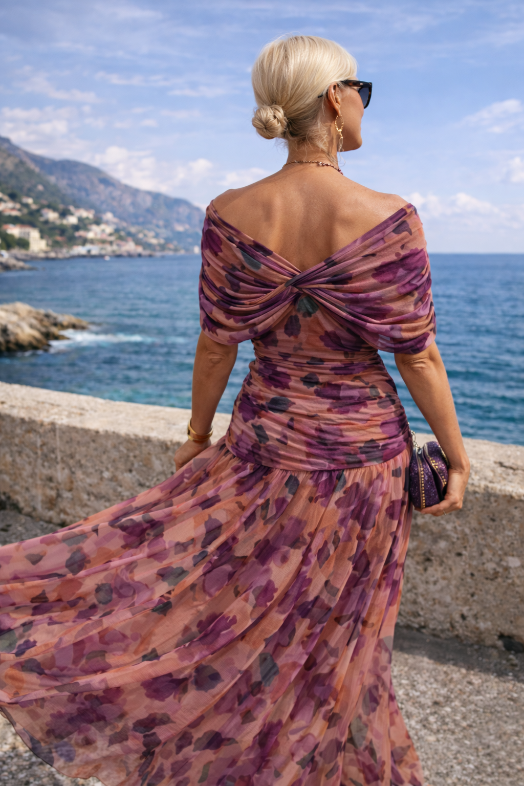 Lorelei Wrap V-Neck Chiffon in Green – Women's Maxi Dress