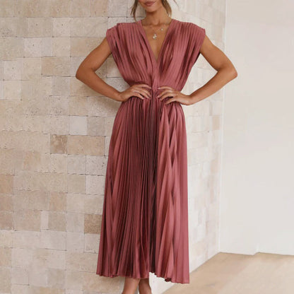 Serena | Plissiertes Abendkleid mit offener Rückenpartie